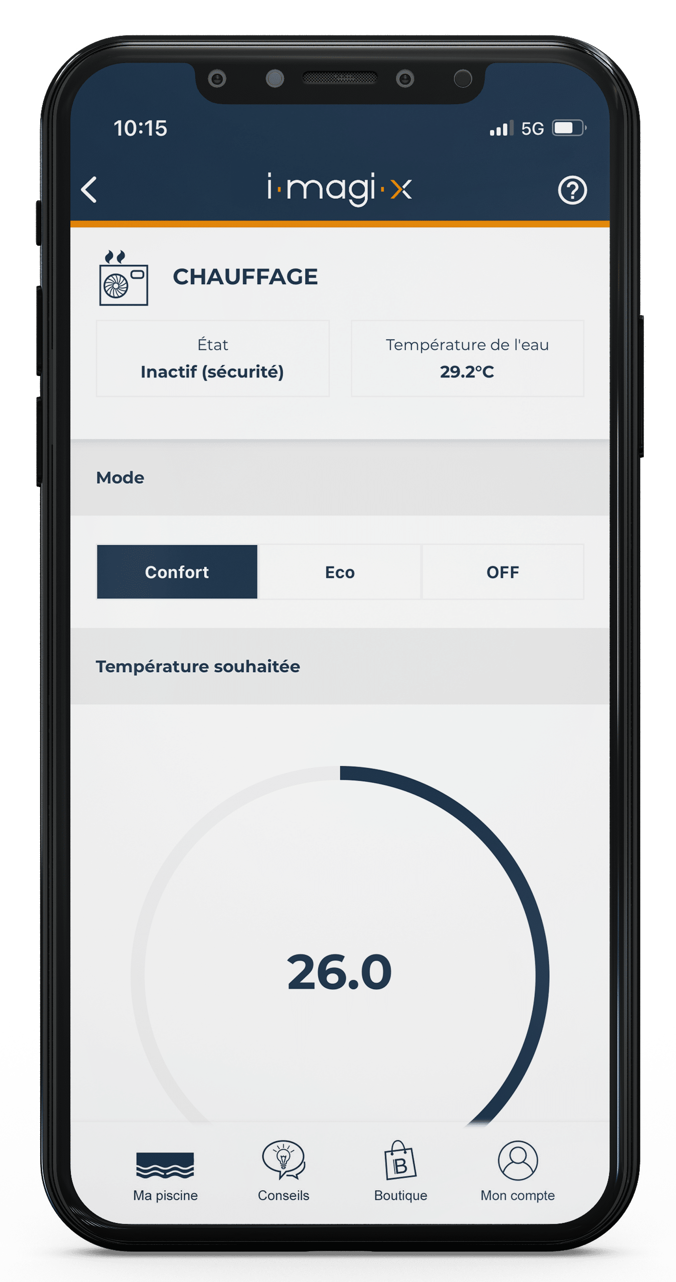 Application iMAGI-X Chauffage